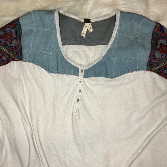 Free People | We The Free Statement Sleeve Oversized Baseball Tee Large - Picture 4 of 10